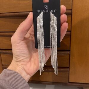 Windsor Sparkling Silver Tassel Earrings